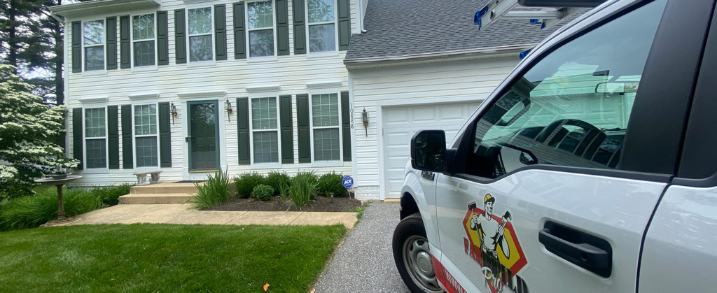 Picture of fab build pro parked on driveway in front of a customer's house