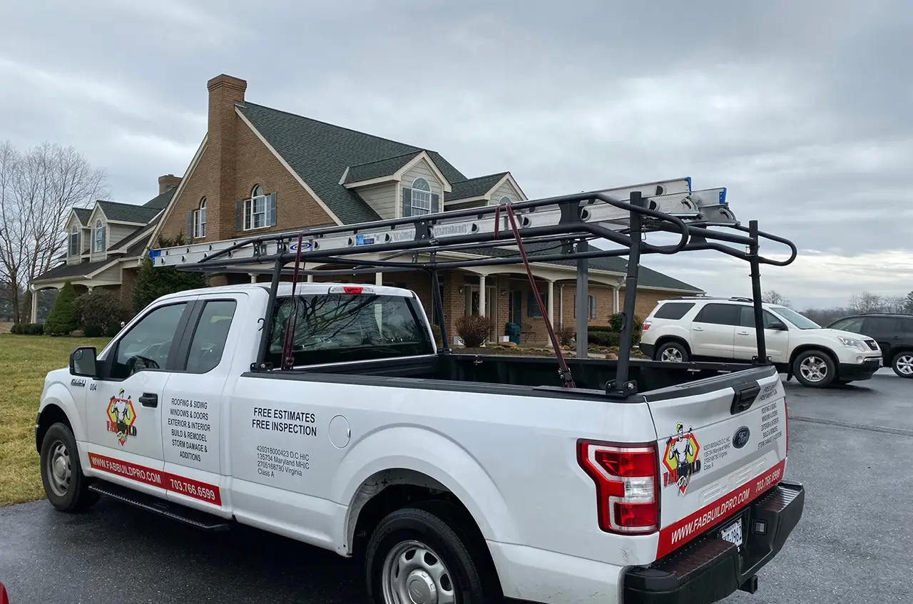 Fab Build Pro truck parked in front of a customer's house