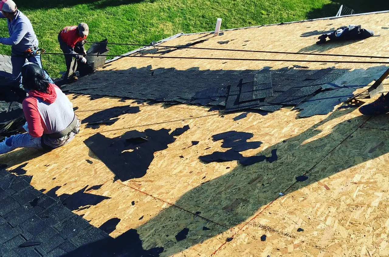 Fab build pro roofing team changing shingles