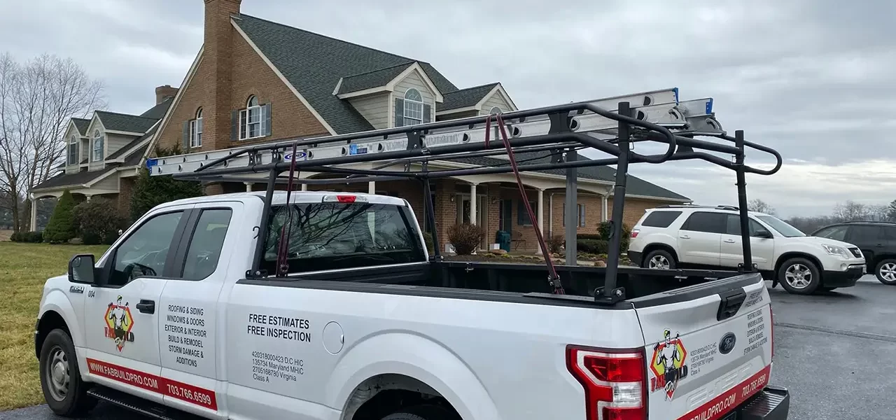 Fab Build Pro truck parked in front of a customer's house