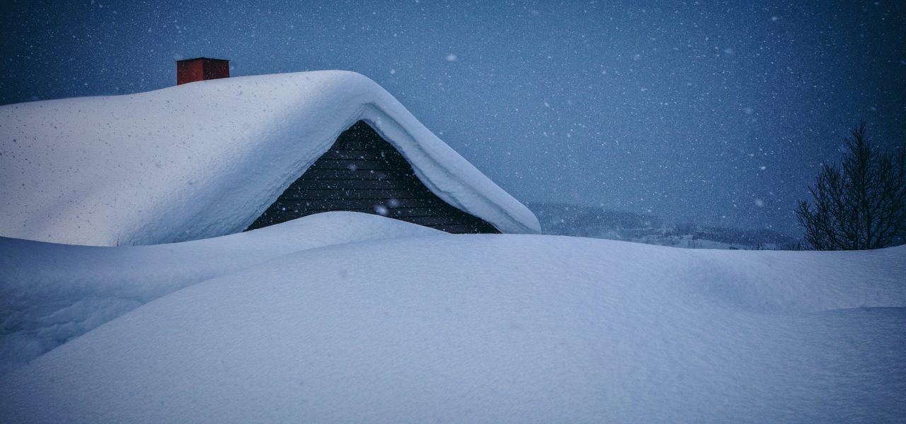 Roof covered with snow